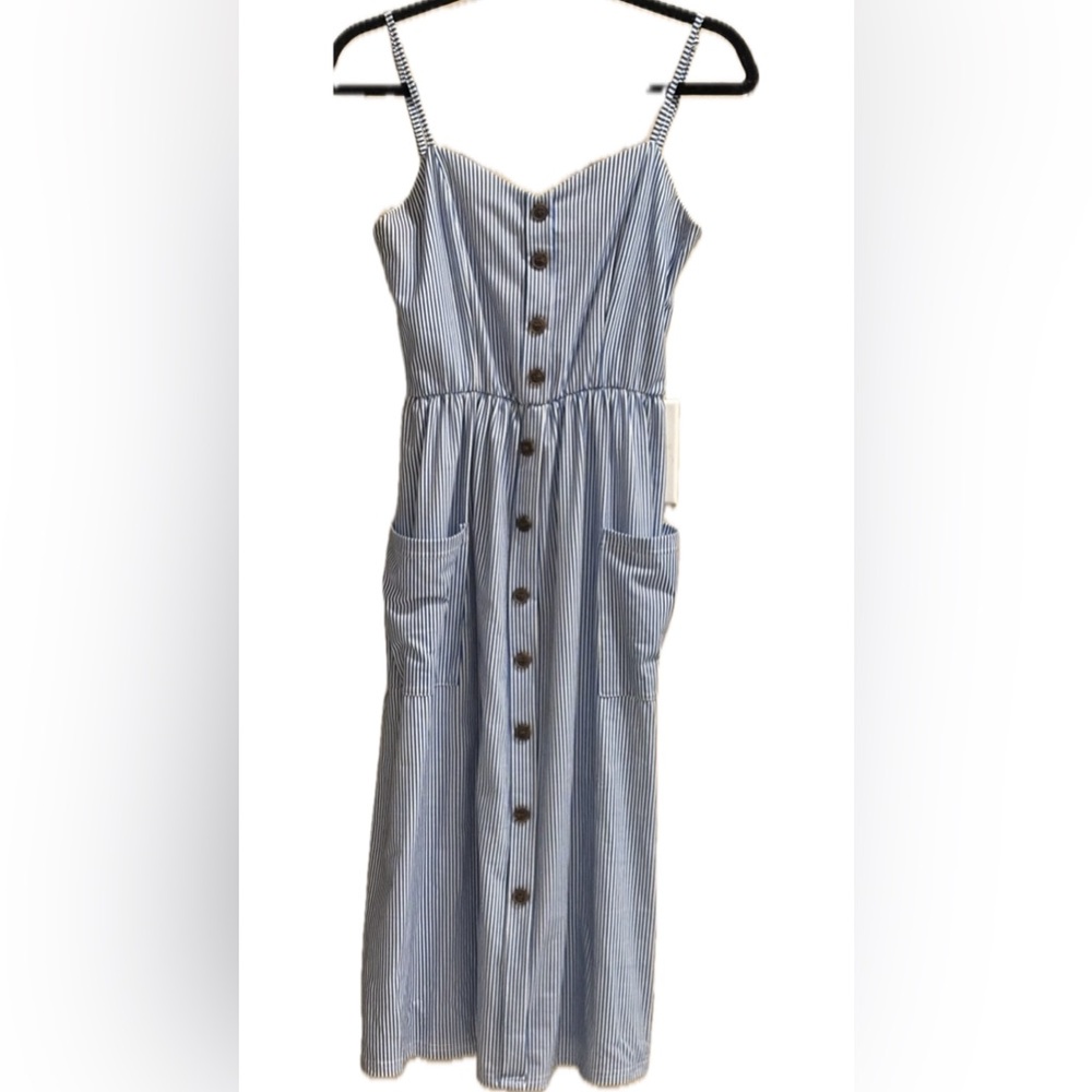 Angashion Blue Striped Dress